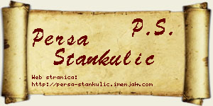 Persa Stankulić vizit kartica